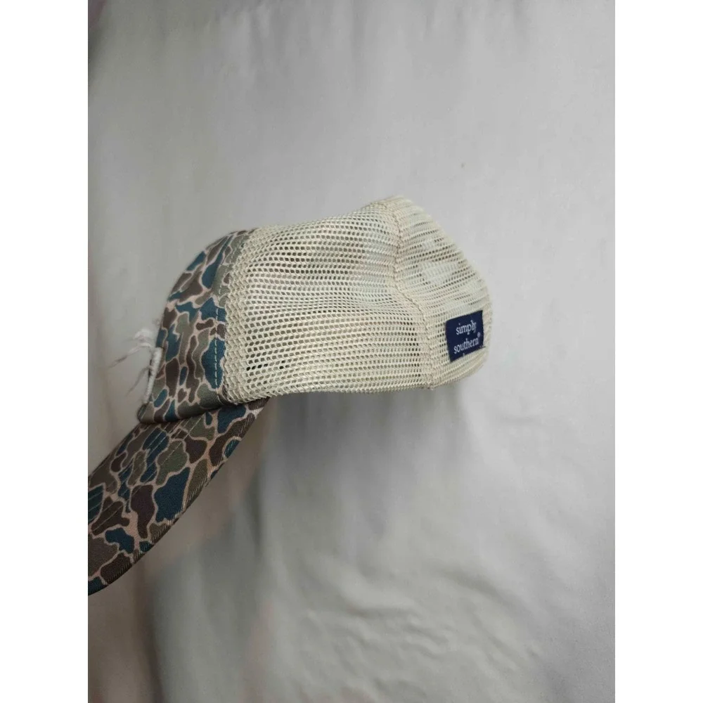 Simply Southern #1 Mom Camo Trucker Hat Womens Ponytail Criss Cross Baseball Cap